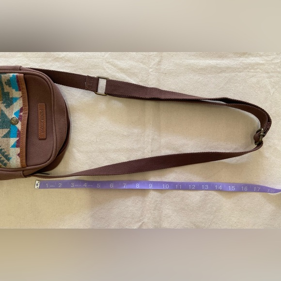 Pendleton Alto Mesa Crossbody Satchel Brown Cotton Canvas Wool Panel Unisex - Picture 9 of 9